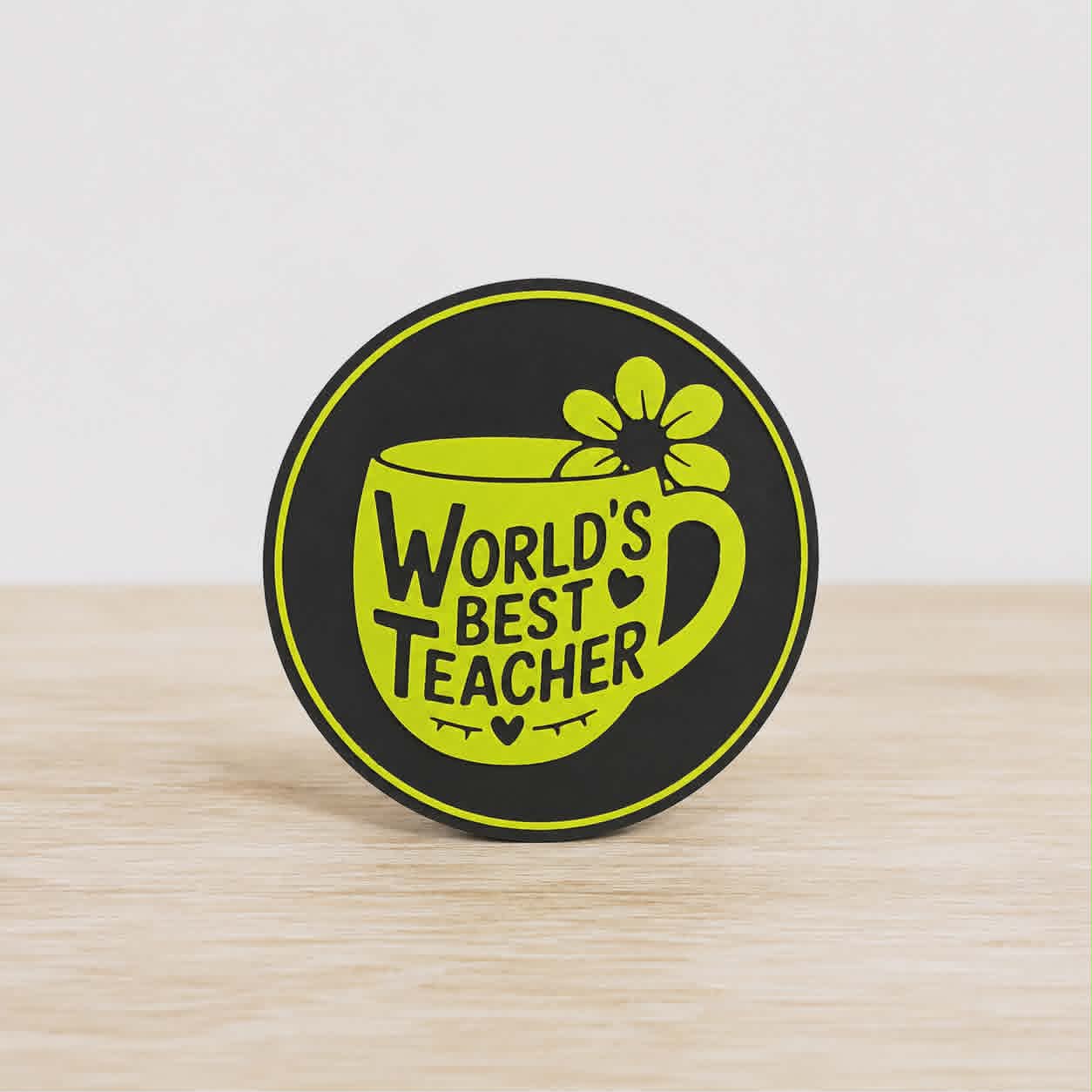 World’s Best Teacher Coaster ☕🍎