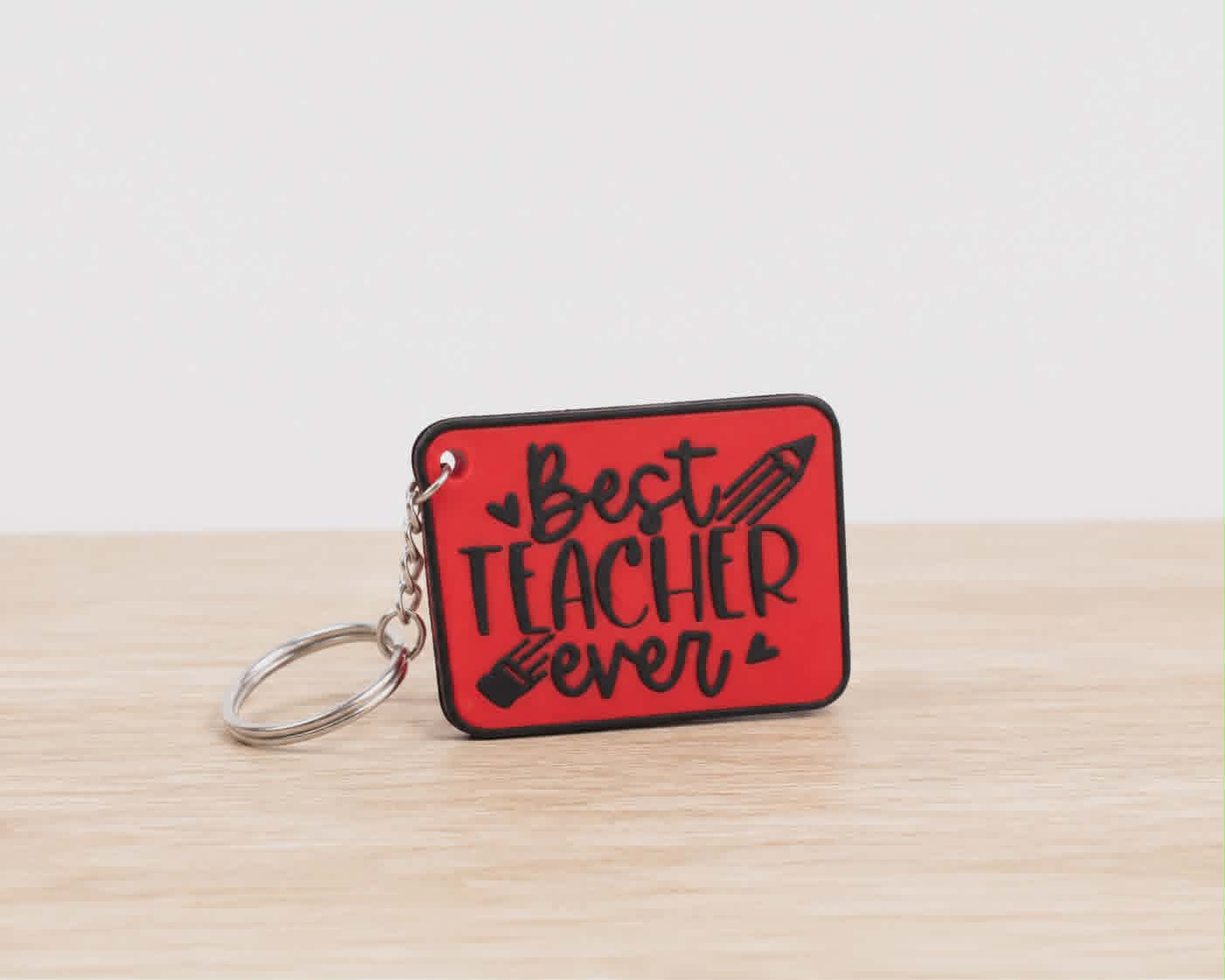 Best Teacher Ever Sleutelhanger 🍎✏️